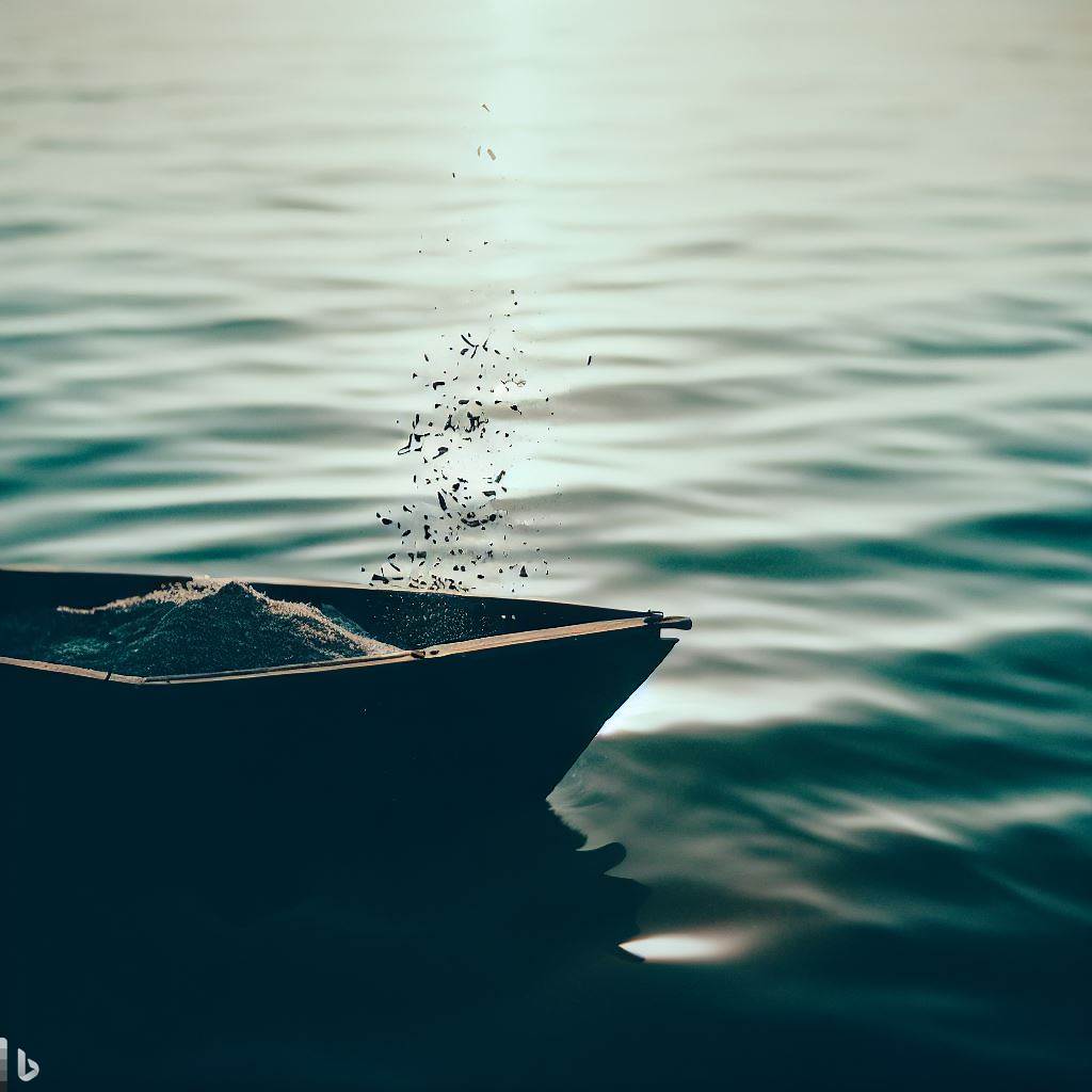 Scattering ashes from a boat